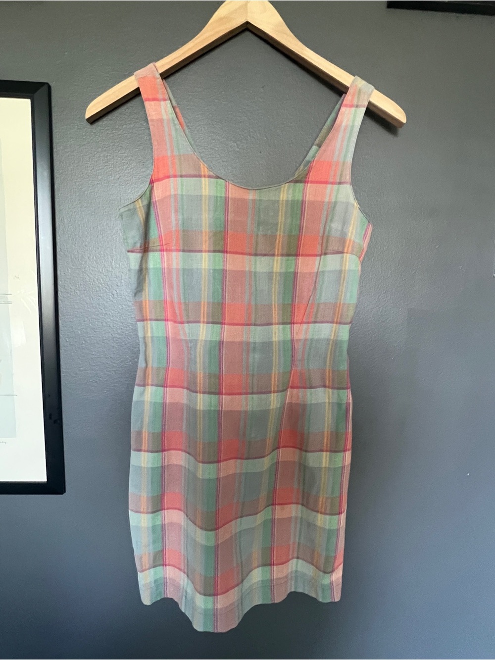 Vintage 80s/90s GAP Madras Plaid Cotton Dress Size 4